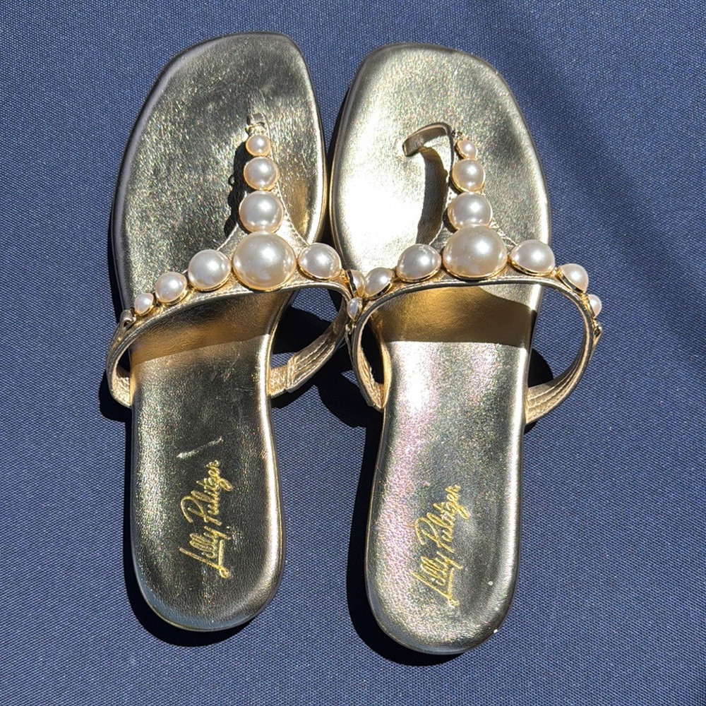 Lilly Pulitzer Gold Metallic Sandals